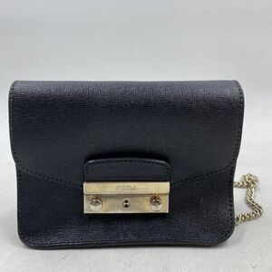 Black Furla Leather Julia Mini Crossbody Bag Saffiano Leather